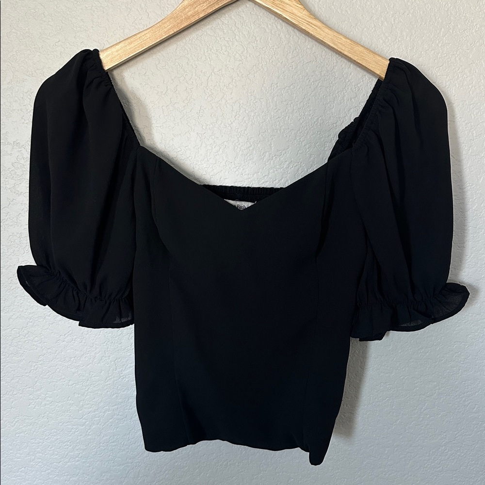 Abercrombie & Fitch Puff Sleeve Crop Top